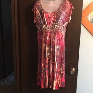 Scoop neck dress in fun stretchy print